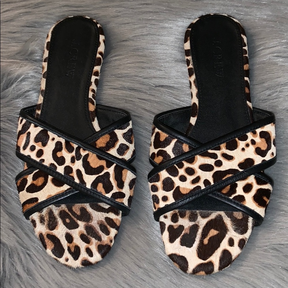 J.Crew Leopard Cora Crisscross Sandals